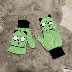 Invader Zim Gir Knit Convertible Gloves